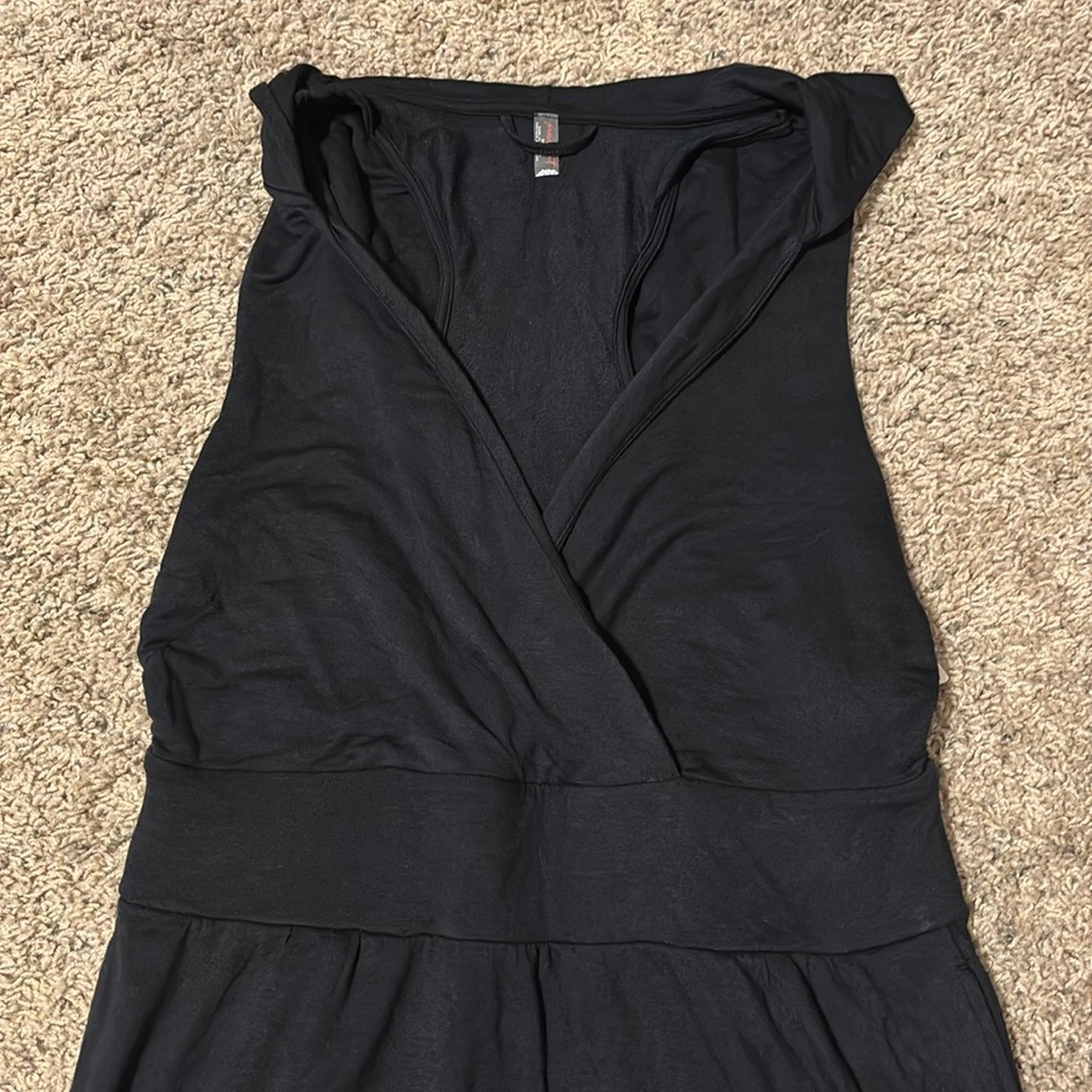 NWT Free People Movement Second Chance Harem Hooded Racerback Black Jumpsuit S